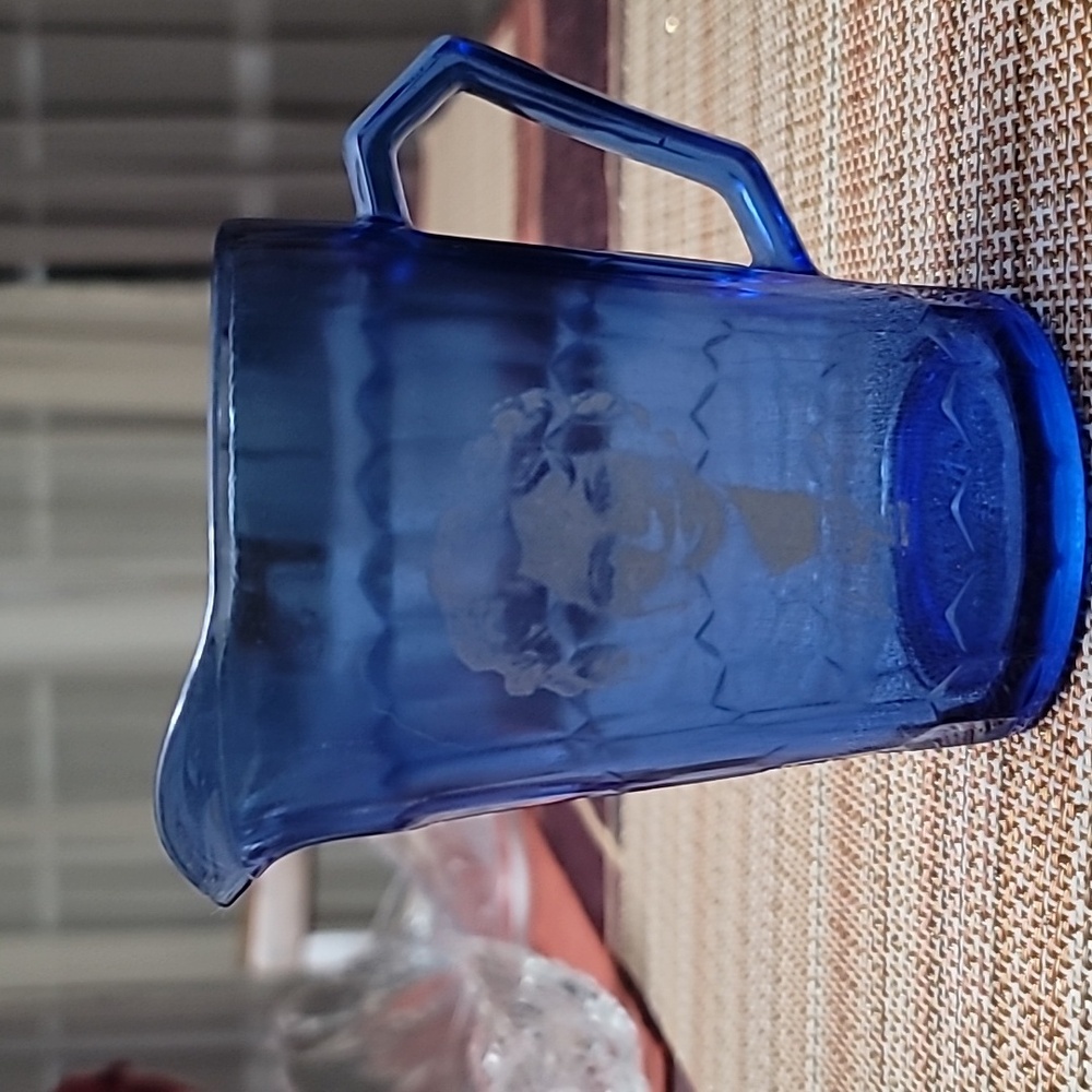1930's, Shirley Temple Mini Pitcher, Cobalt Blue